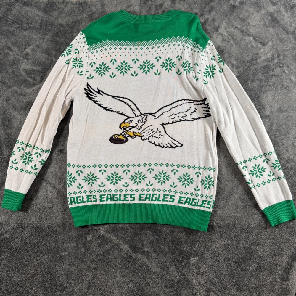 Philadelphia Eagles Miller Lite Ugly Christmas Sweater Mens Large Green NFL